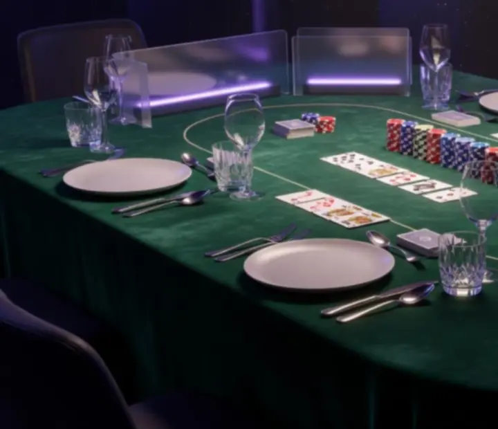 Offline'owe stoły pokerowe przygotowane na wieczór eventowy TRU
