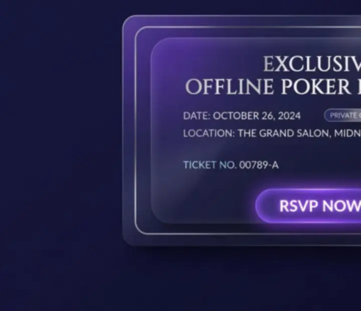 Ekskluzywna karta zaproszenia na wieczór pokerowy TRU